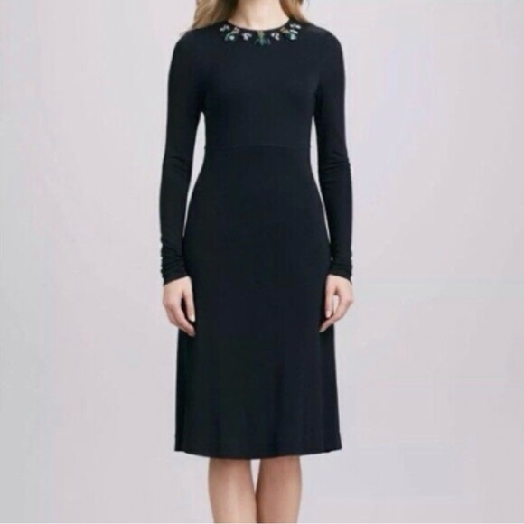 Tory Burch Deena Beetle Embellished Jeweled Sheath Dress - Picture 1 of 8